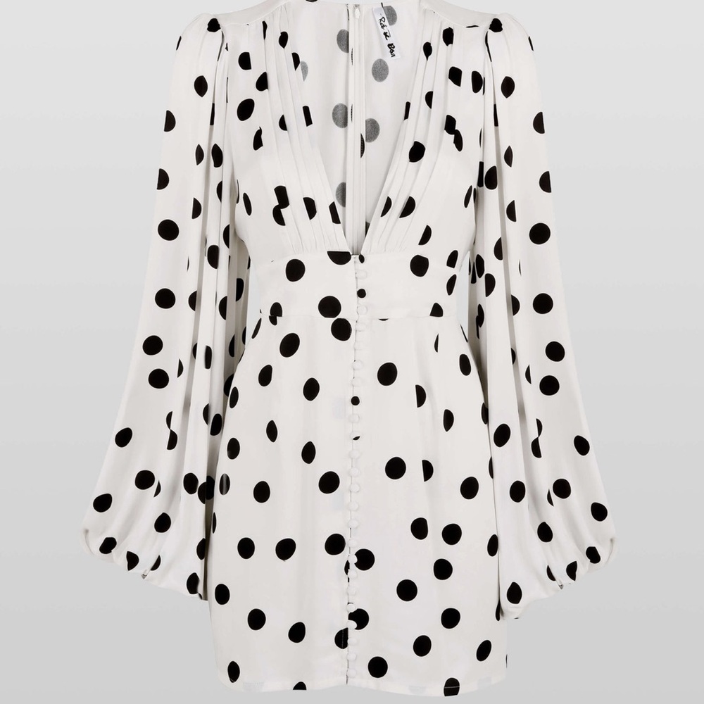 Polka Dot V-Neck Blouse